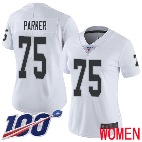 Oakland Raiders Limited White Women Brandon Parker Road Jersey NFL Football #75 100th Season Jersey